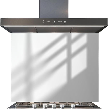 White tempered glass custom kitchen backsplash for modern kitchens